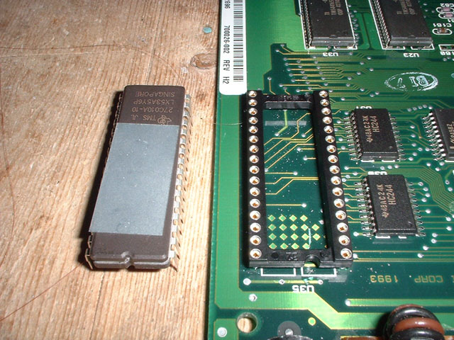 socket soldered in place and BJL ROM next to it