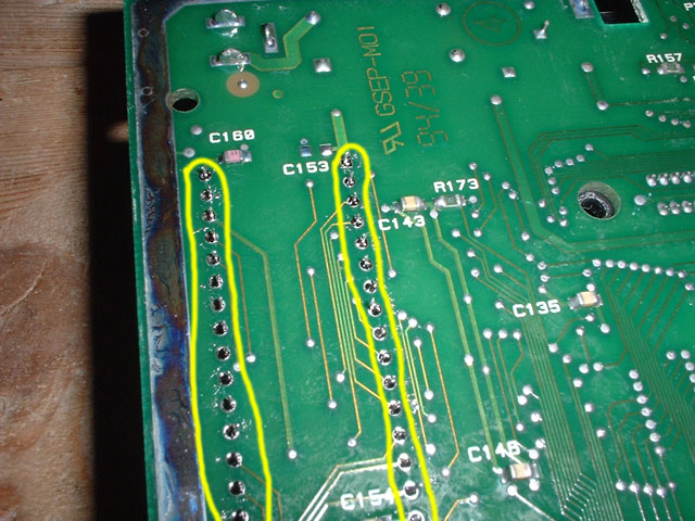 The pins after solder is removed