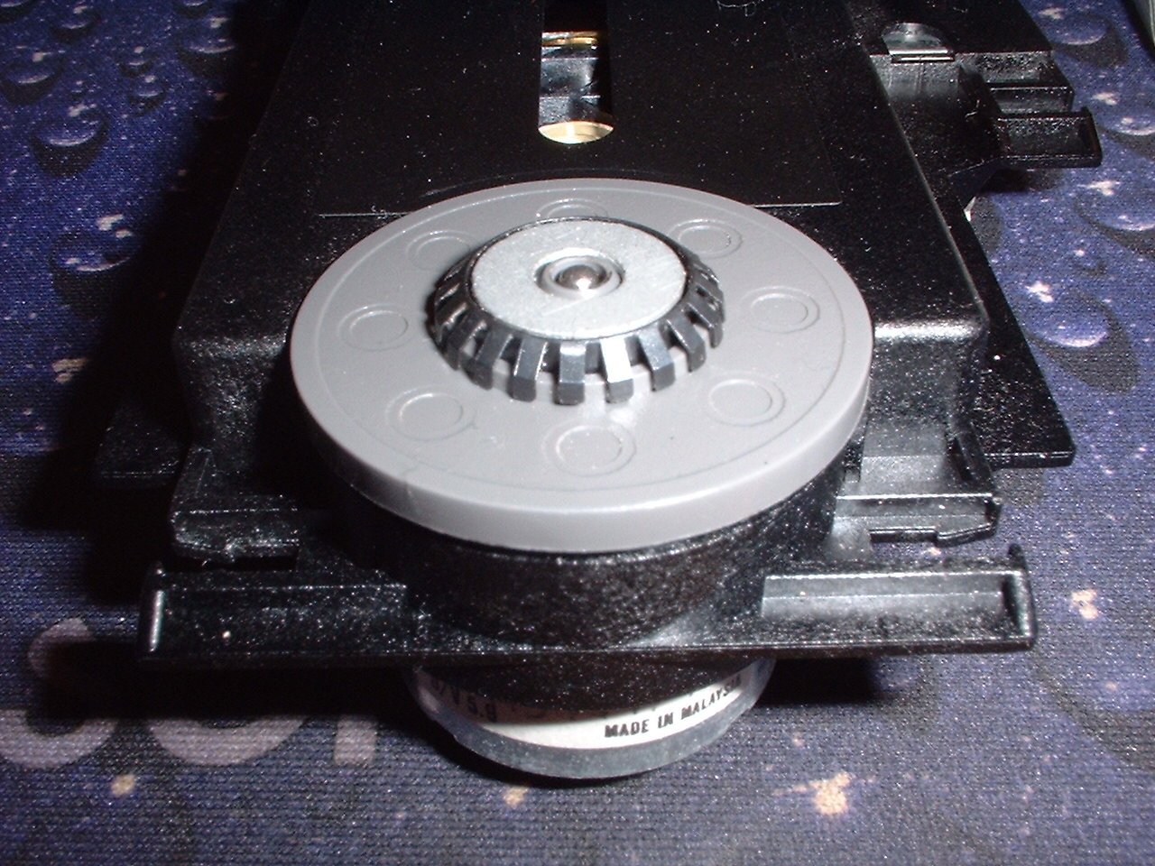 Closeup of CD Unit's disc platter